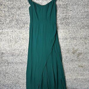 Reformation Dress Womens 6 Green Sweetheart Maxi Ruffle Strap Formal Gown